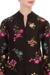 Shop_Aqube by Amber_Black Floral Embroidered Jacket And Flowy Pants_Online_at_Aza_Fashions