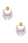 Buy_AE-Tee_Gold Plated Crystals Embellished Earrings _at_Aza_Fashions