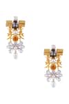 Buy_AE-Tee_Gold Plated Crystals Danglers _at_Aza_Fashions