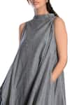 Buy_MATI_Grey Striped Paneled Asymmetrical Dress_Online_at_Aza_Fashions