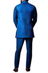 Shop_Kunal Anil Tanna_Blue Spun Silk Patchwork Jacket Set  _at_Aza_Fashions