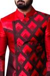 Kunal Anil Tanna_Maroon Spun Silk Embroidered Kite Patchwork Jacket And Kurta Set  _Online_at_Aza_Fashions