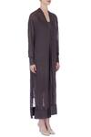 Urvashi Kaur_Black Linen Silk Plain Jacket For Women_Online_at_Aza_Fashions