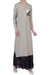 Buy Urvashi Kaur Grey Round Handwoven Cotton Kurta Set at Aza Fashions Buy_Urvashi Kaur_Grey Round Handwoven Cotton Kurta Set _at_Aza_Fashions