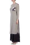 Buy_Urvashi Kaur_Grey Round Handwoven Cotton Kurta Set For Women_Online_at_Aza_Fashions