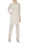 Buy Urvashi Kaur Beige Handwoven Cotton Checks Shirt Collar Gingham Print And Pant Set at Aza Fashions Buy_Urvashi Kaur_Beige Handwoven Cotton Checks Shirt Collar Gingham Print And Pant Set _at_Aza_Fashions