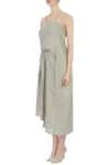 Buy_Urvashi Kaur_Grey Organic Handwoven Cotton Printed Checks Square Chequered Dress For Women_Online_at_Aza_Fashions