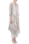 Urvashi Kaur_Grey Organic Handwoven Cotton Jacket And Pant Set_Online_at_Aza_Fashions