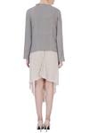 Shop_Urvashi Kaur_Grey Organic Handwoven Cotton Plain Asymmetric Front Open Jacket For Women_at_Aza_Fashions