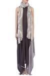 Shop_Urvashi Kaur_Beige Shibori Tie Dye Scarf _at_Aza_Fashions
