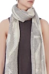 Urvashi Kaur_Beige Shibori Tie Dye Scarf _Online_at_Aza_Fashions