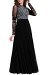 Vedangi Agarwal_Black Embroidered Gown_Online_at_Aza_Fashions