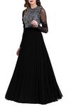 Buy_Vedangi Agarwal_Black Embroidered Gown _Online_at_Aza_Fashions