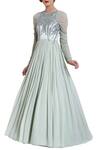 Buy_Vedangi Agarwal_Blue Embroidered Gown _at_Aza_Fashions