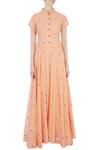 Shop_Sayantan Sarkar_Orange Jamdani Maxi Dress_Online_at_Aza_Fashions