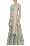 Buy_Rimzim Dadu_Mint Green And Peach Silk And Cotton Chanderi 3d Embroidered Lehenga Set_Online_at_Aza_Fashions