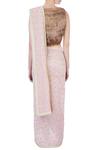 Shop_Rimzim Dadu_Pink Silk Pre-draped Embroidered Dhoti Saree_at_Aza_Fashions