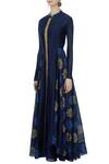 Buy_Aksh_Blue Chanderi Jacket With Anarkali _Online_at_Aza_Fashions