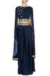 Shop_Aksh_Blue Round Draped Skirt Saree Set For Women_Online_at_Aza_Fashions