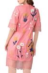 Shop_Sahil Kochhar_Pink Linen Short Dress  _at_Aza_Fashions