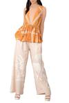 Buy_Sahil Kochhar_Orange Tangerine Three-dimensional Embroidered Jacket For Women_at_Aza_Fashions