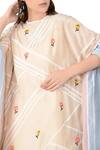 Sahil Kochhar_Beige Cotton Silk Floral Embroidered Kaftan_Online_at_Aza_Fashions