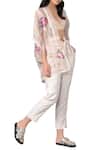 Buy_Sahil Kochhar_Beige Champagne Rose 3d Cut Embroidered Jacket  _at_Aza_Fashions