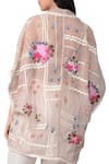 Shop_Sahil Kochhar_Beige Champagne Rose 3d Cut Embroidered Jacket  _at_Aza_Fashions