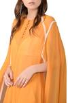 Sahil Kochhar_Yellow Viscose Georgette Embroidered Ochre Kaftan And Trouser Set For Women_Online_at_Aza_Fashions