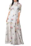 Buy_Sahil Kochhar_Grey Glacier Embroidered Maxi Dress  _at_Aza_Fashions