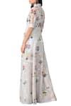 Shop_Sahil Kochhar_Grey Glacier Embroidered Maxi Dress  _at_Aza_Fashions