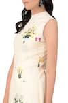 Shop_Sahil Kochhar_Beige Asymmetric Cotton Silk Dress_at_Aza_Fashions