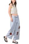 Buy_Sahil Kochhar_Blue Cashmere 3d Embroidered Trousers For Women_at_Aza_Fashions