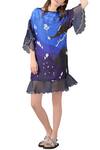 Buy_Sahil Kochhar_Blue Silk Midi Dress  _at_Aza_Fashions