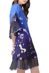 Sahil Kochhar_Blue Silk Midi Dress  _Online_at_Aza_Fashions