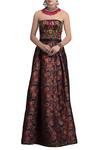 Buy_Payal Jain_Multi Color Brocade Embroidered Maxi Dress For Women_at_Aza_Fashions