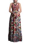 Buy_Payal Jain_Multi Color Chanderi Embroidered Floral Scoop Neck Gown  _at_Aza_Fashions