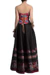 Shop_Payal Jain_Black Silk Embroidered Floral Motifs Corset And Neoprene Skirt Set  _at_Aza_Fashions