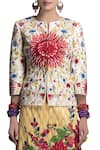 Payal Jain_Yellow Linen Satin Notched Embroidered Jacket Lehenga Set For Women_Online_at_Aza_Fashions