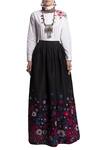 Buy_Payal Jain_Black Tafetta High Cotton Embroidered Skirt Set For Women_at_Aza_Fashions