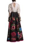 Shop_Payal Jain_Black Neoprene Printed Floral Skirt For Women_at_Aza_Fashions