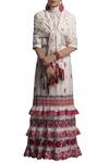Buy_Payal Jain_White Brocade Embroidered Skirt And Stole For Women_at_Aza_Fashions