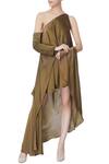 Buy_Deme by Gabriella_Green Asymmetric Dress For Women_at_Aza_Fashions