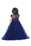 Shop_Neha Gursahani_Blue Taffeta Layered Gown For Girls_at_Aza_Fashions