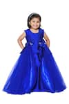 Buy_Neha Gursahani_Blue Taffeta Bows, Pearls Embellished Flared Gown _at_Aza_Fashions