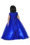 Shop_Neha Gursahani_Blue Taffeta Bows, Pearls Embellished Flared Gown _at_Aza_Fashions