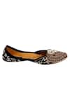 5elements_Black Embroidered Leather Juttis _Online_at_Aza_Fashions