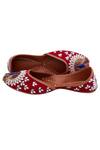 Shop_5 elements_Manmade Leather Leather Embroidered Juttis_at_Aza_Fashions