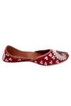 5 elements_Manmade Leather Leather Embroidered Juttis_Online_at_Aza_Fashions