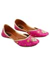 Buy_5Elements_Pink Printed Leather Juttis _Online_at_Aza_Fashions